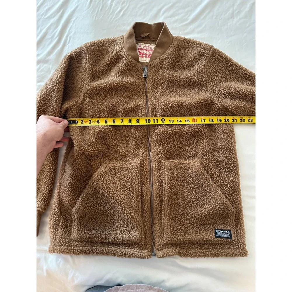 Levi Strauss & Co. Sherpa Fleece Jacket Brown Full Zip Size Medium